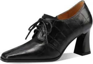 TinaCus Women's Square Toe Handmade Selftie with Zipper Genuine Leather Spool Heels Pumps Shoes