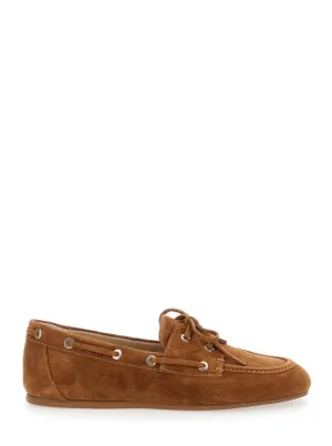 Tinsley' Brown Lace Up Loafers With Eyelets
