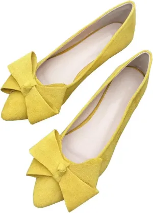 TN TANGNEST Women Classical Bowknot Flats Comfort Slip-on Pointed Toe Dress Shoes Walking Flats