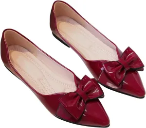 TN TANGNEST Womens Christmas Flat Shoes Snowflake Bell Bowknot Flats Fashion Pointed Toe Comfortable Slip On Flats