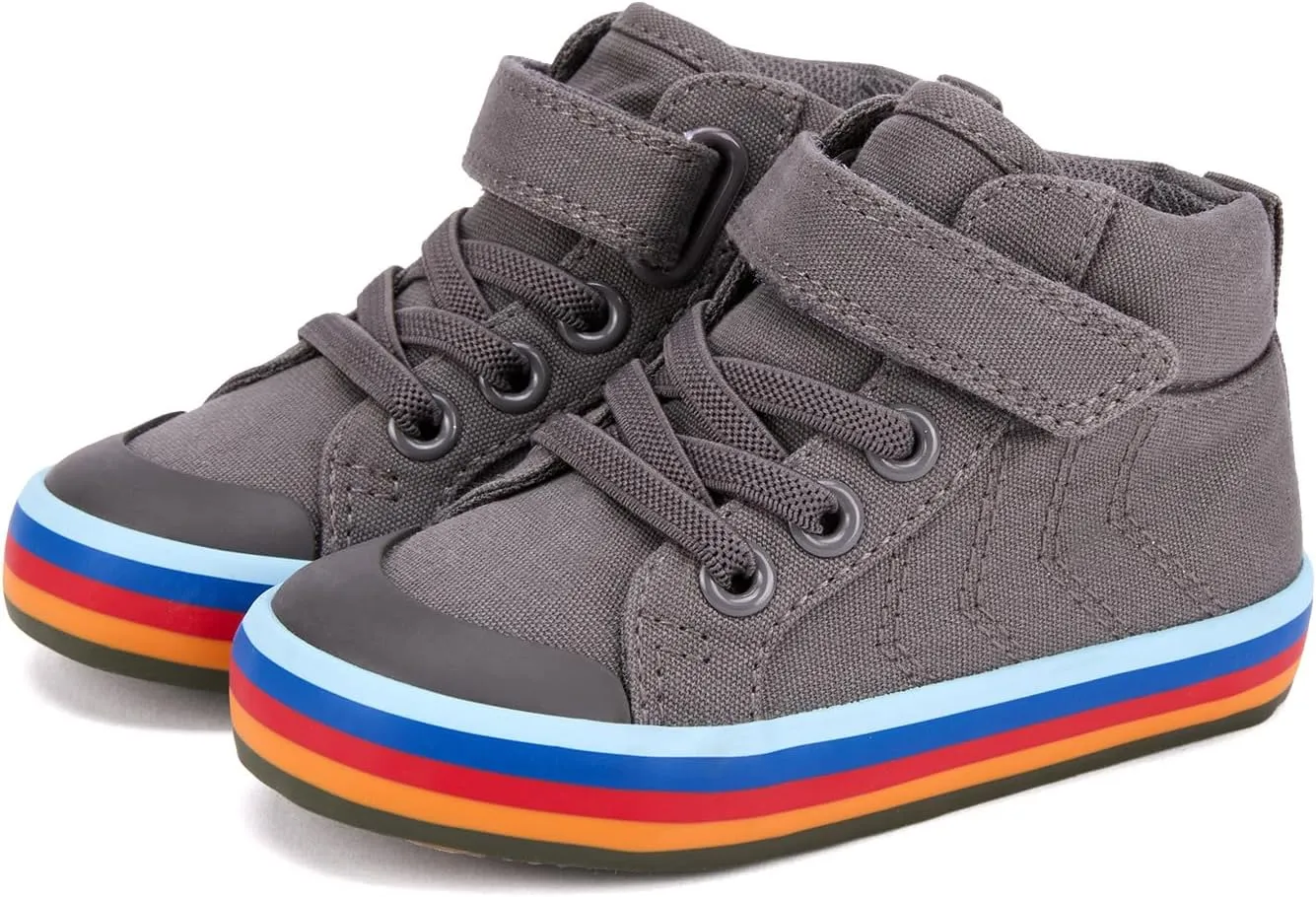 Toddler Boys Girls Walking Shoes High Top Tennis Canvas Sneakers(Infant/Toddler)