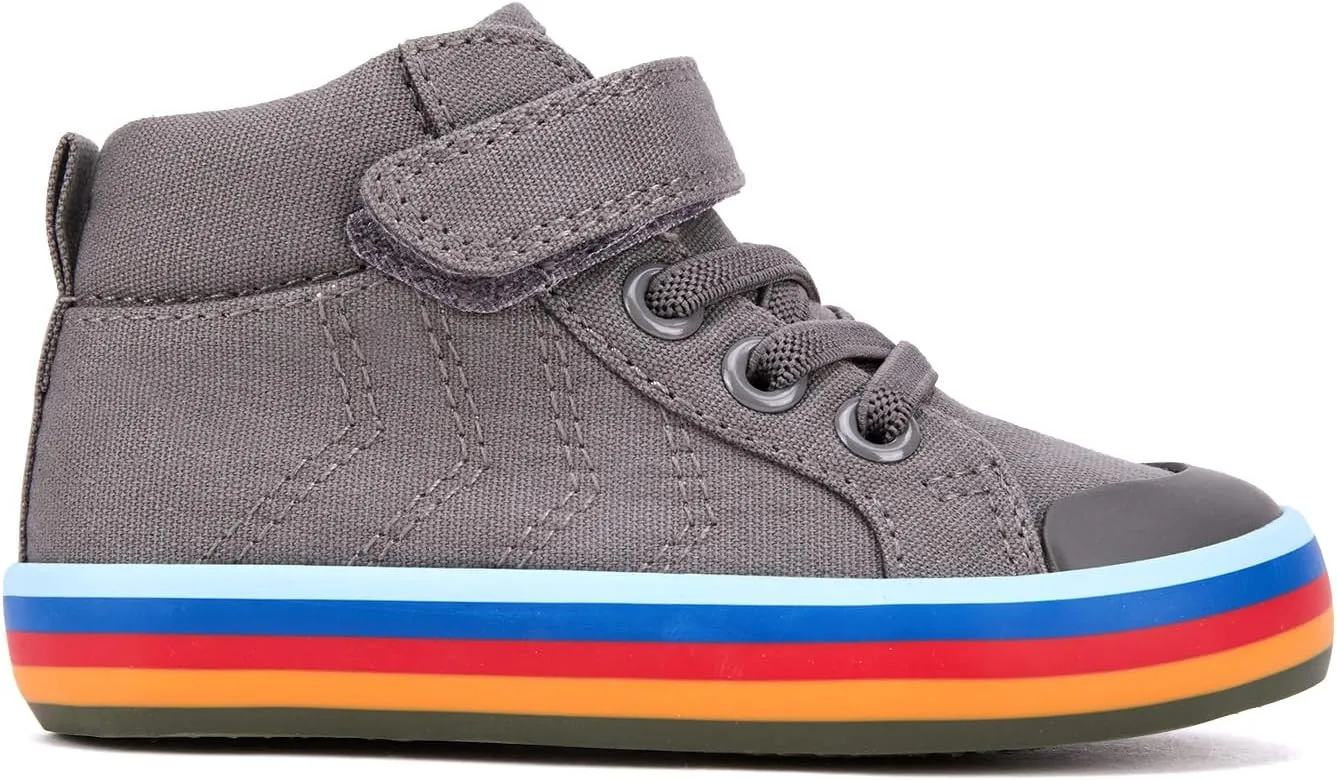 Toddler Boys Girls Walking Shoes High Top Tennis Canvas Sneakers(Infant/Toddler)