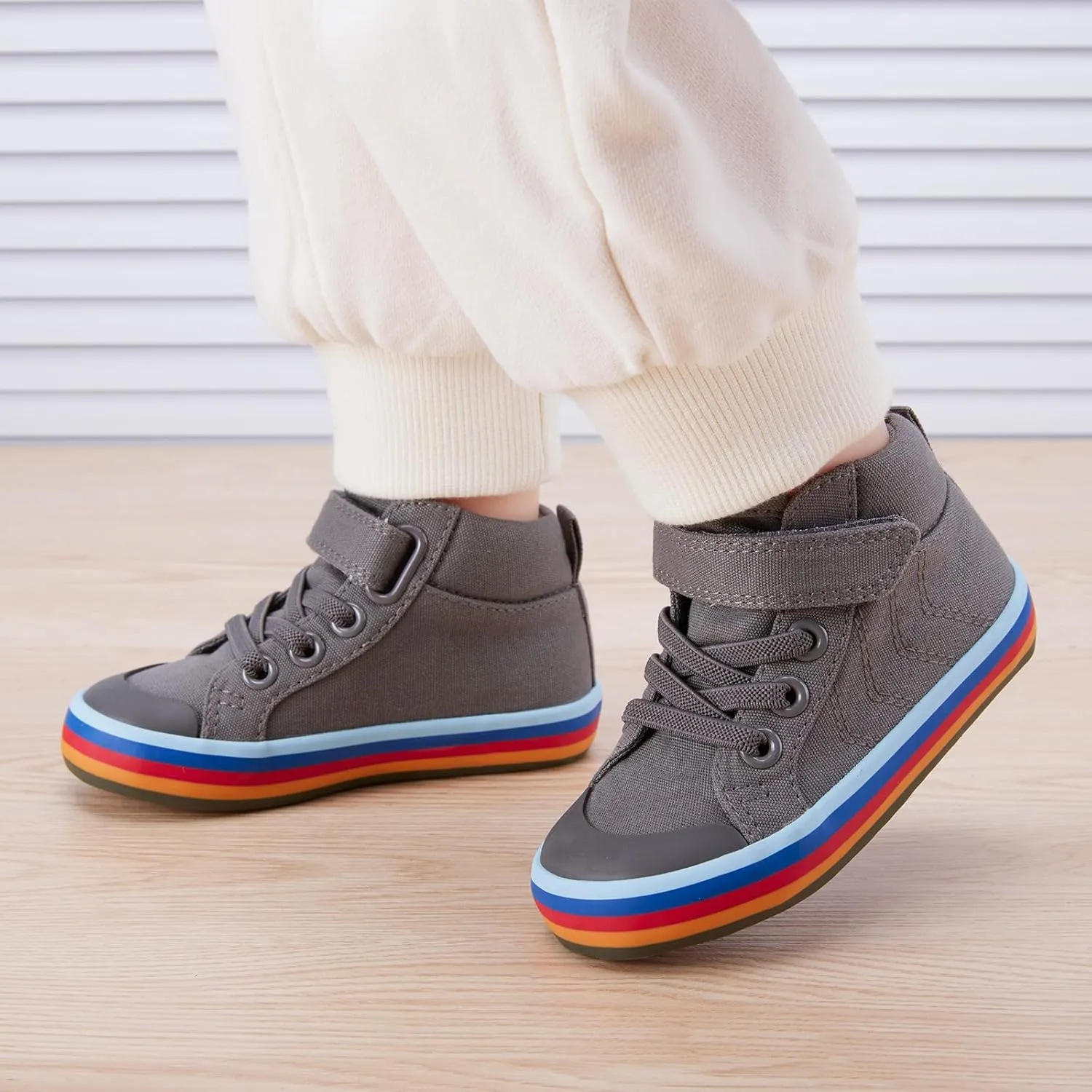Toddler Boys Girls Walking Shoes High Top Tennis Canvas Sneakers(Infant/Toddler)