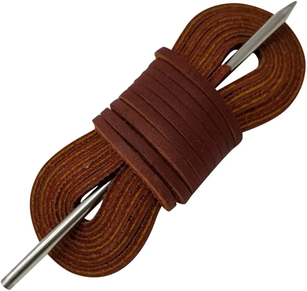 TOFL Leather Boat Shoe Lacing Kit | 45 inches Long | Includes 1 Needle And 2 Strips | 1 Pair