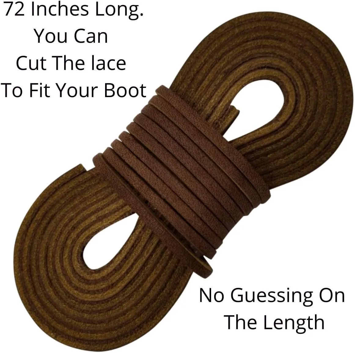 TOFL Leather Boot Laces|1/8 Inch Thick 72 Inches Long|2 Leather Strips [1 Pair]
