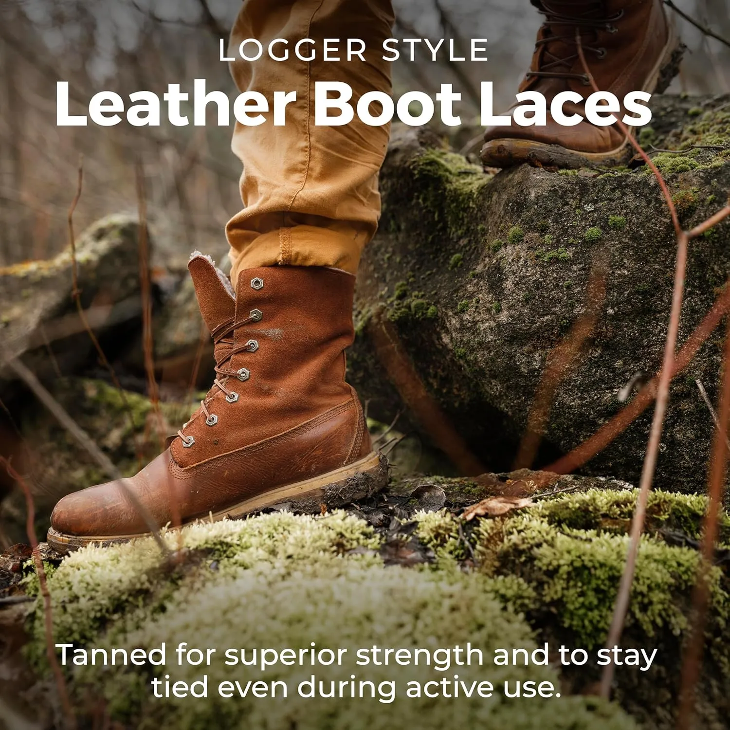 TOFL Logger Style Leather Boot Laces | 108 inch long | Comes in 1 or 3 Pairs