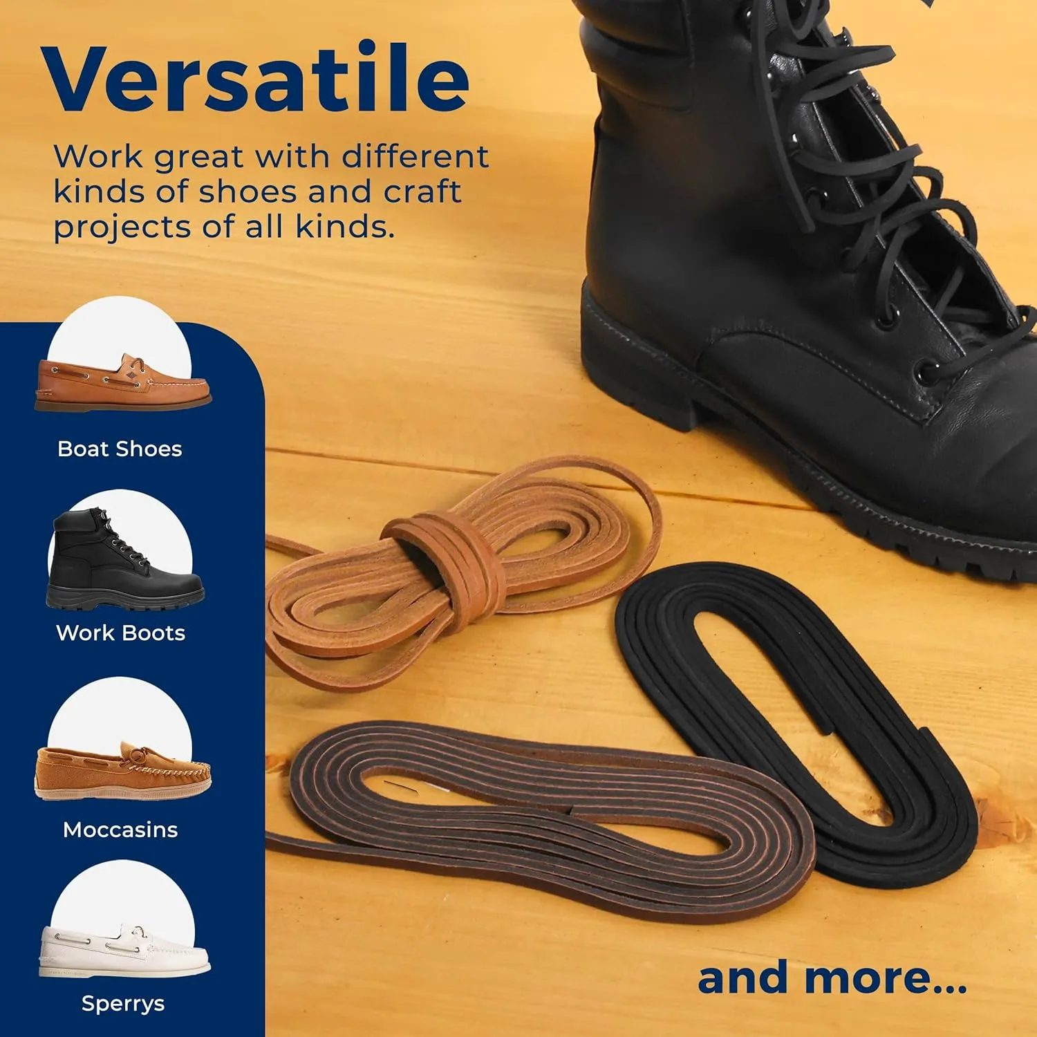 TOFL Logger Style Leather Boot Laces | 108 inch long | Comes in 1 or 3 Pairs