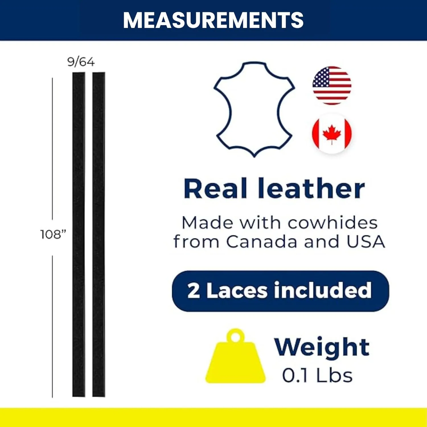 TOFL Logger Style Leather Boot Laces | 108 inch long | Comes in 1 or 3 Pairs