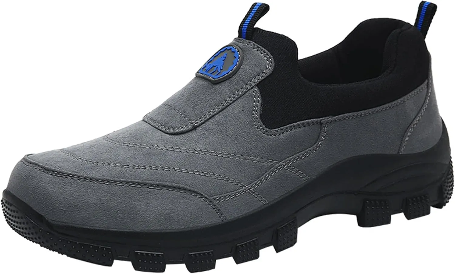Tokouk Men's Leather Comfortable and Breathable Orthopedic Hiking Shoes, Casual and Lightweight Slip-On Walking Boat Shoes, Outdoor Non-Slip Sneakers.