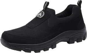 Tokouk Men's Leather Comfortable and Breathable Orthopedic Hiking Shoes, Casual and Lightweight Slip-On Walking Boat Shoes, Outdoor Non-Slip Sneakers.