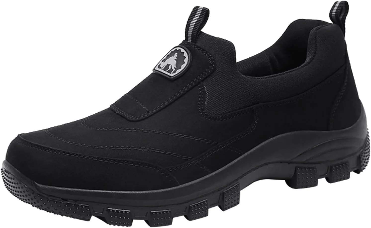 Tokouk Men's Leather Comfortable and Breathable Orthopedic Hiking Shoes, Casual and Lightweight Slip-On Walking Boat Shoes, Outdoor Non-Slip Sneakers.