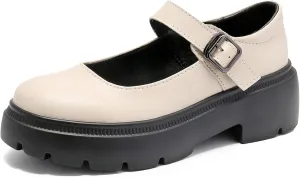 Touchmosees Women's Mary Janes Shoes Platform Dress Chunky Pumps Oxfords Low Heel Round Toe Ankle Strap Pumps Wedges Shoes