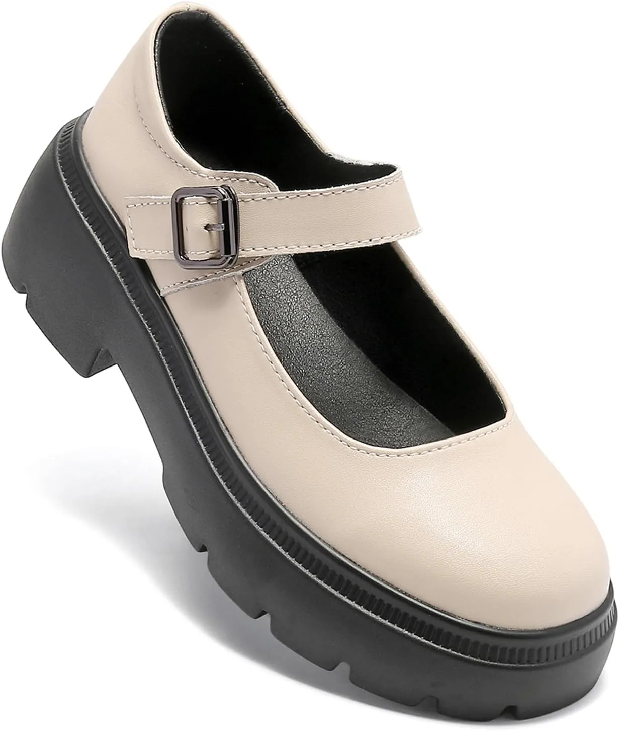 Touchmosees Women's Mary Janes Shoes Platform Dress Chunky Pumps Oxfords Low Heel Round Toe Ankle Strap Pumps Wedges Shoes