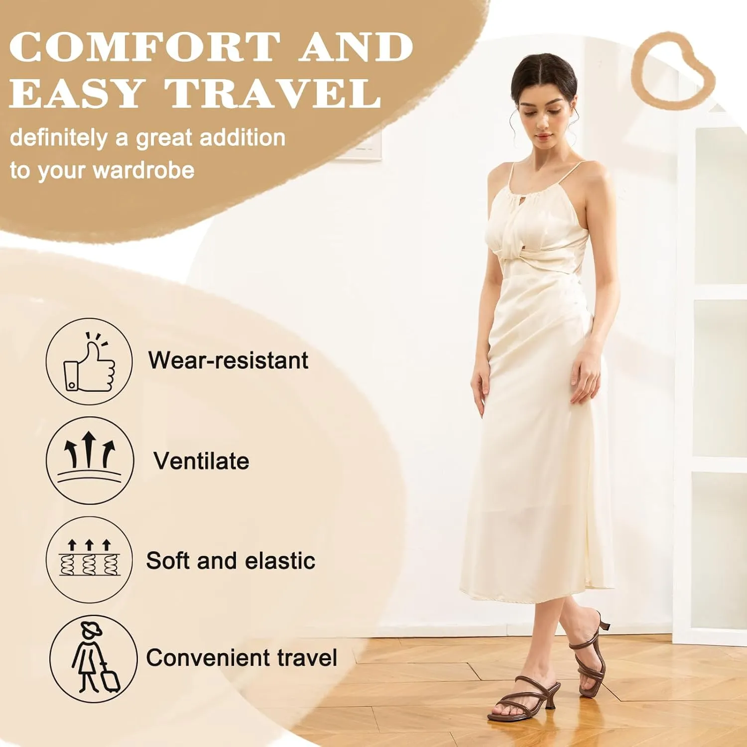 Trakxy Women Square Toe Kitten Heel Sandals Comfortable Open Toe Shoes Low Heels Cross Strappy Sandal for Dress Party Wedding