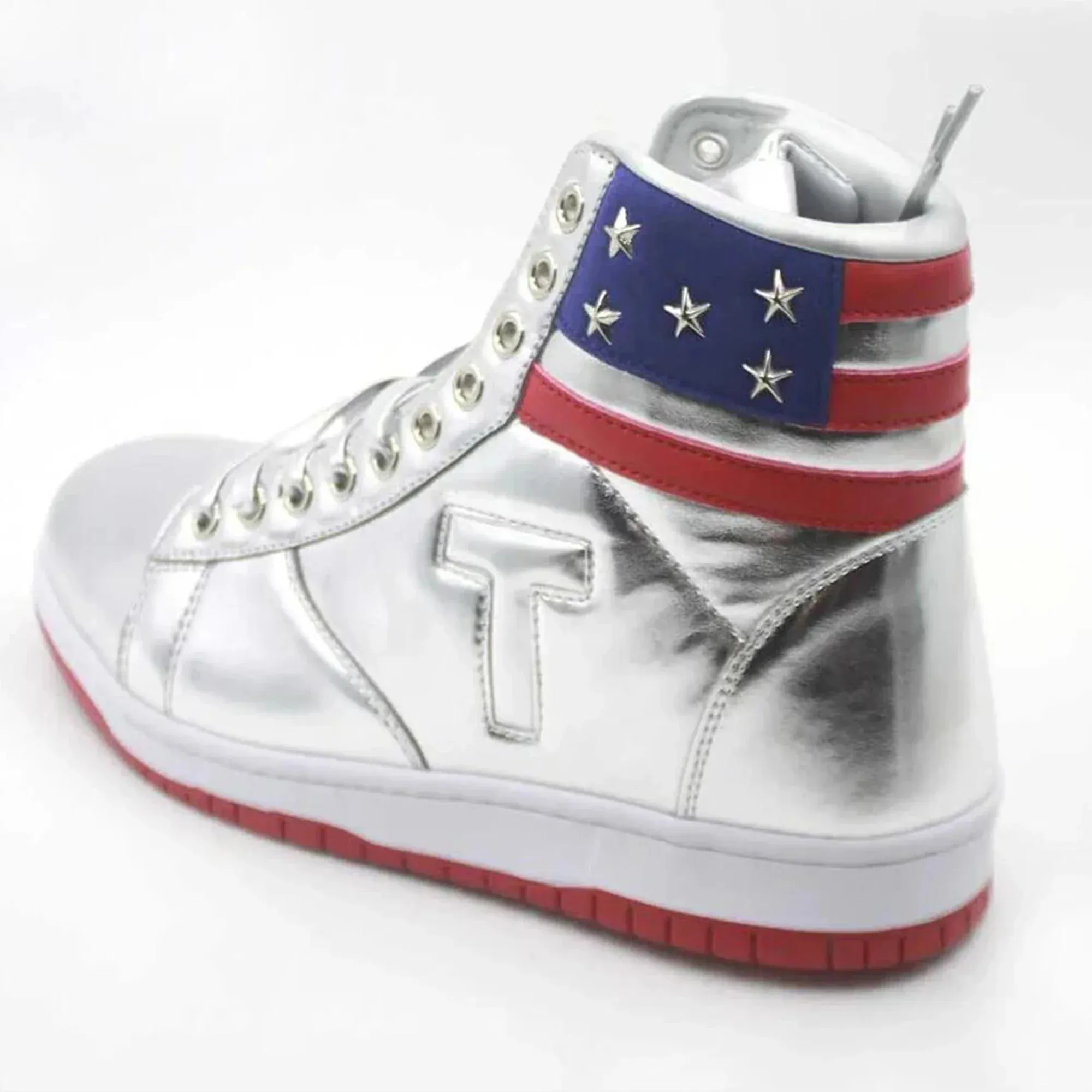 Trump NEVER SURRENDER Gold Mens 2024 MAGA Streetwear Sneakers