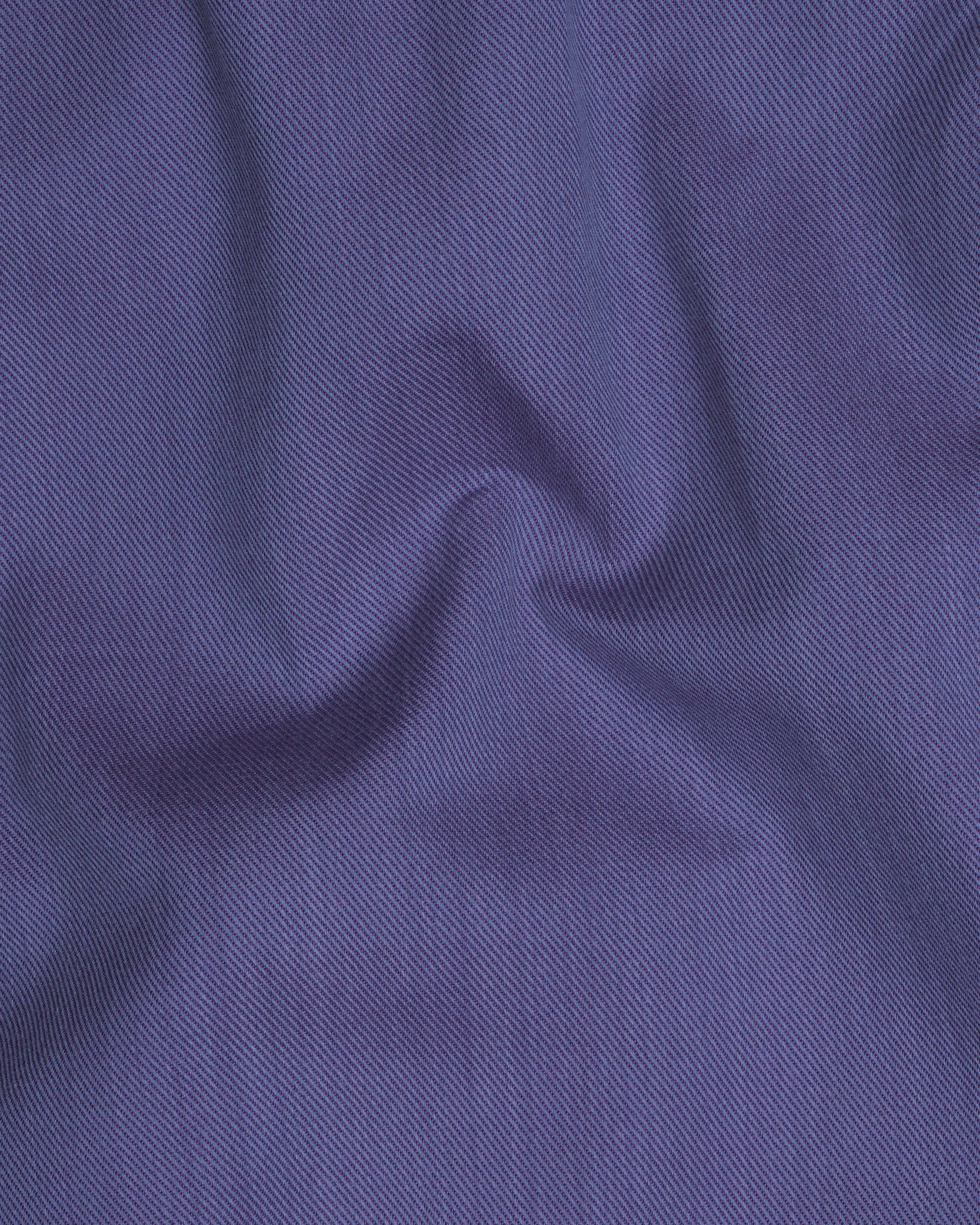 Twilight Blue Premium Cotton Cross Buttoned Bandhgala Blazer