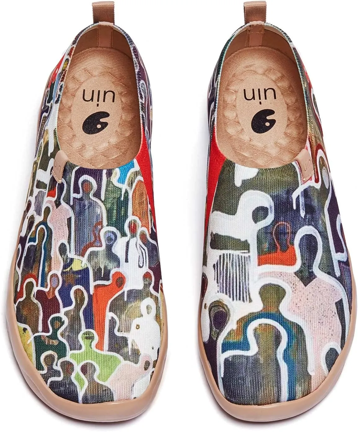 UIN Men's Casual Walking Travel Shoes Slip On Knitted Loafers Lightweight Comfort Air Painted Fashion Sneaker Be Lost (12)