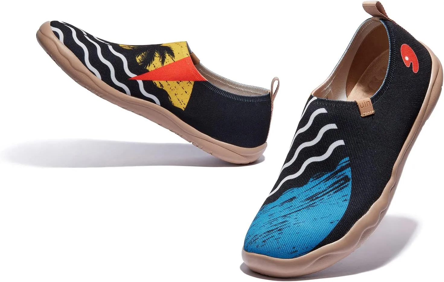 UIN Men's Loafers Painted Travel Shoes Slip On Knitted Walking Shoes Casual Lightweight Comfort Fashion Sneaker Toledo