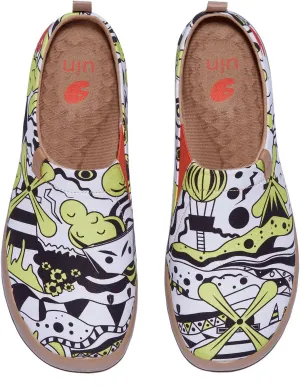 UIN Men's Walking Travel Shoes Slip On Canvas Casual Loafers Lightweight Comfort Fashion Sneaker Happy Doggies