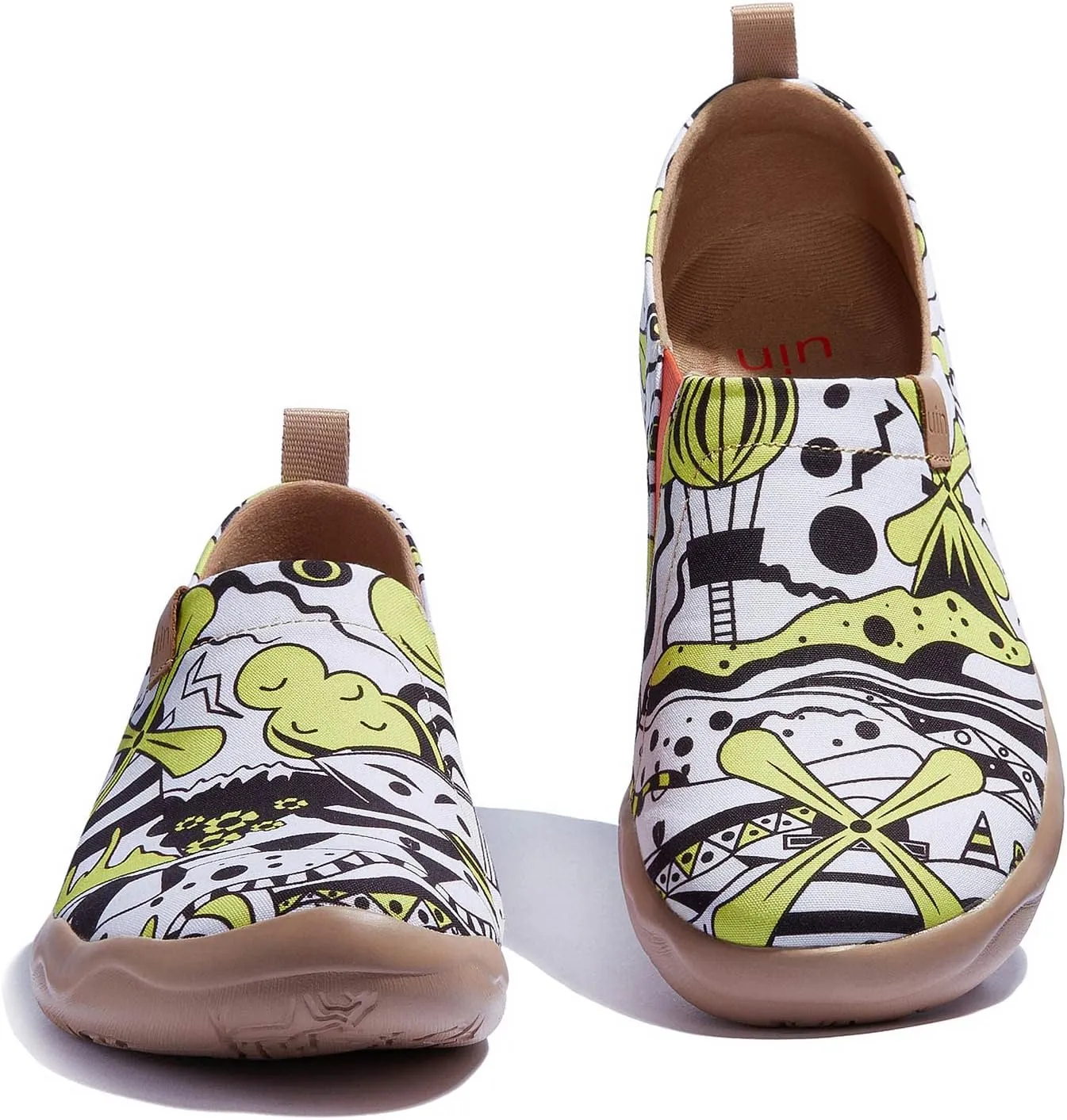 UIN Men's Walking Travel Shoes Slip On Canvas Casual Loafers Lightweight Comfort Fashion Sneaker Happy Doggies