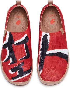 UIN Women's Art Painted Travel Shoes Slip On Knitted Casual Loafers Lightweight Comfort Fashion Sneaker The Working Class (5.5)