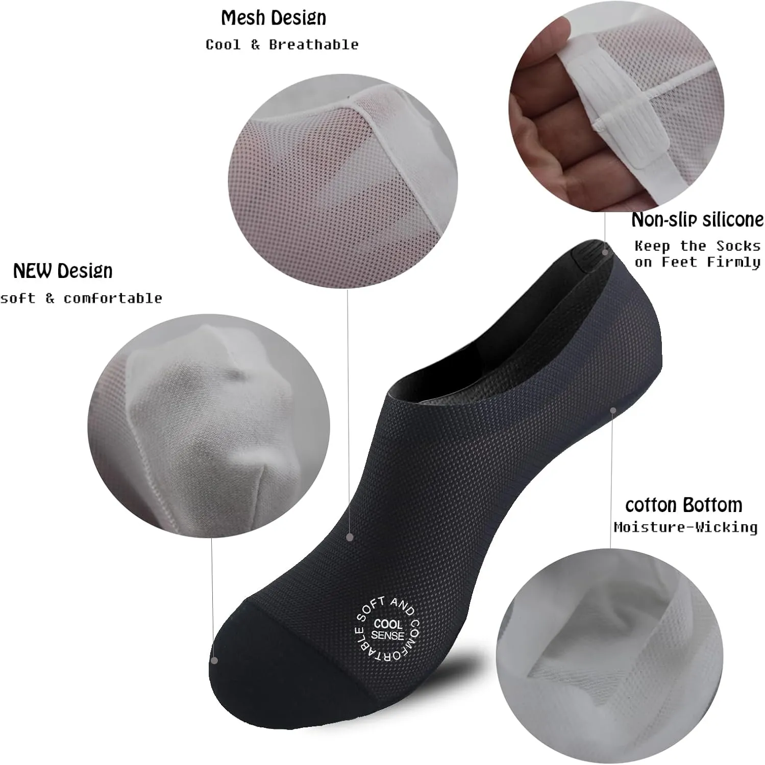 Ultra Thin Liner Socks Non Slip Nylon No Show Socks Womens Lightweight Breathable 3 & 4 & 6 Pair Packs