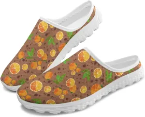 UNICEU Fruit Print Slip On Shoes for Women Backless Breathable Mules Comfortable Non Slip Sneakers for Walking Work