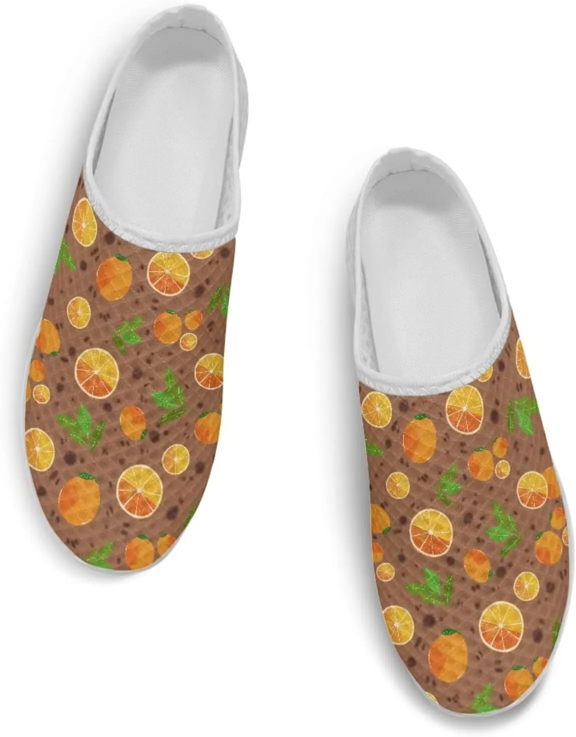 UNICEU Fruit Print Slip On Shoes for Women Backless Breathable Mules Comfortable Non Slip Sneakers for Walking Work