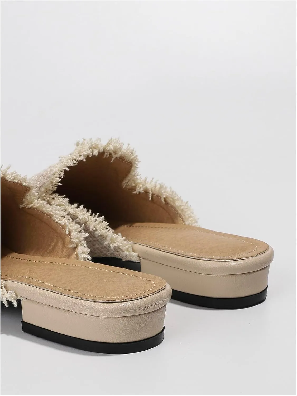 Verdusa Women's Mules Flat Shoes Closed Pointed Toe Backless Loafer Shoes