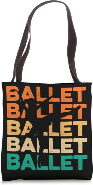 Vintage Ballet Dancer Retro Ballerina Music Barre Ballroom Tote Bag