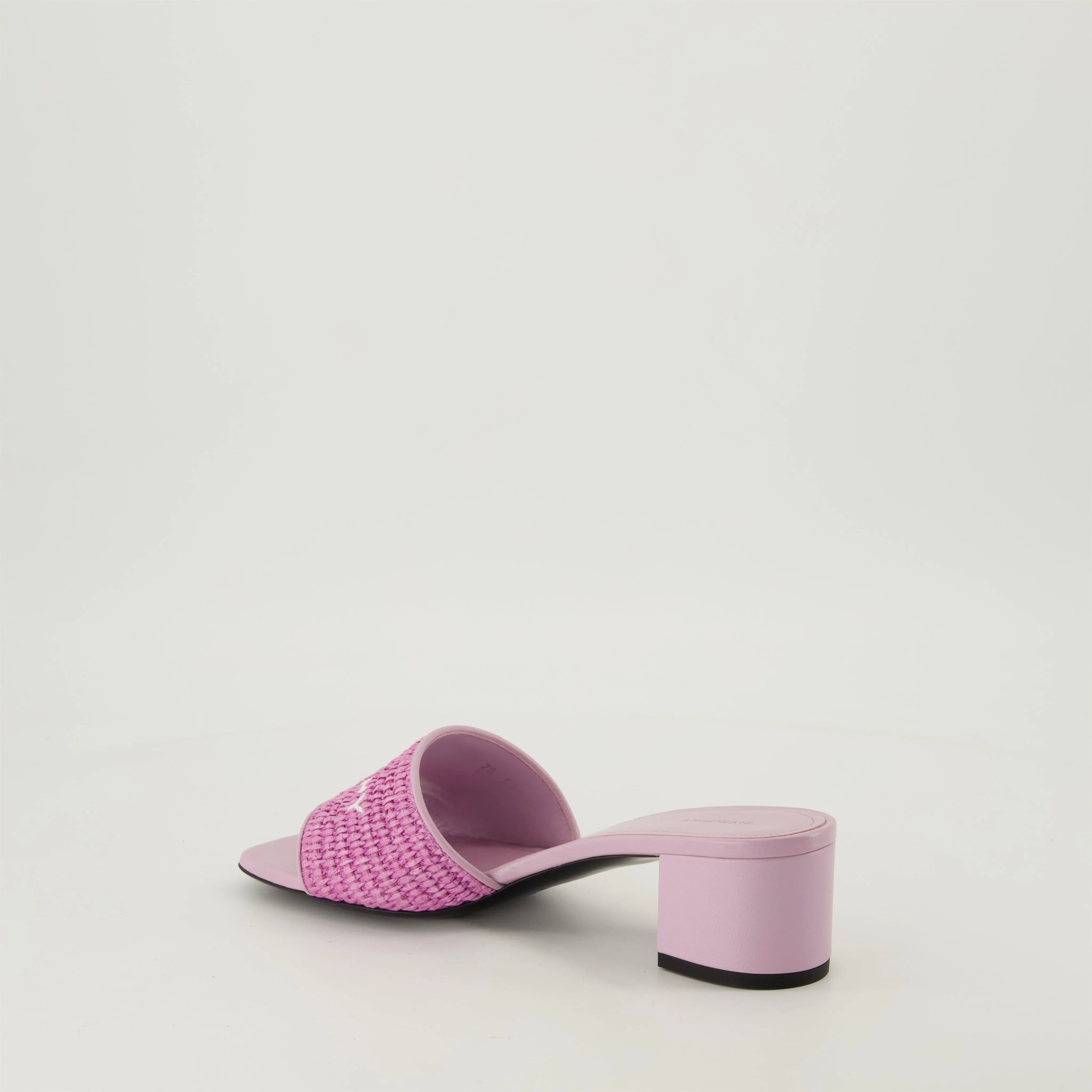 Violet Raffia 4G Mules with Open Square Toe