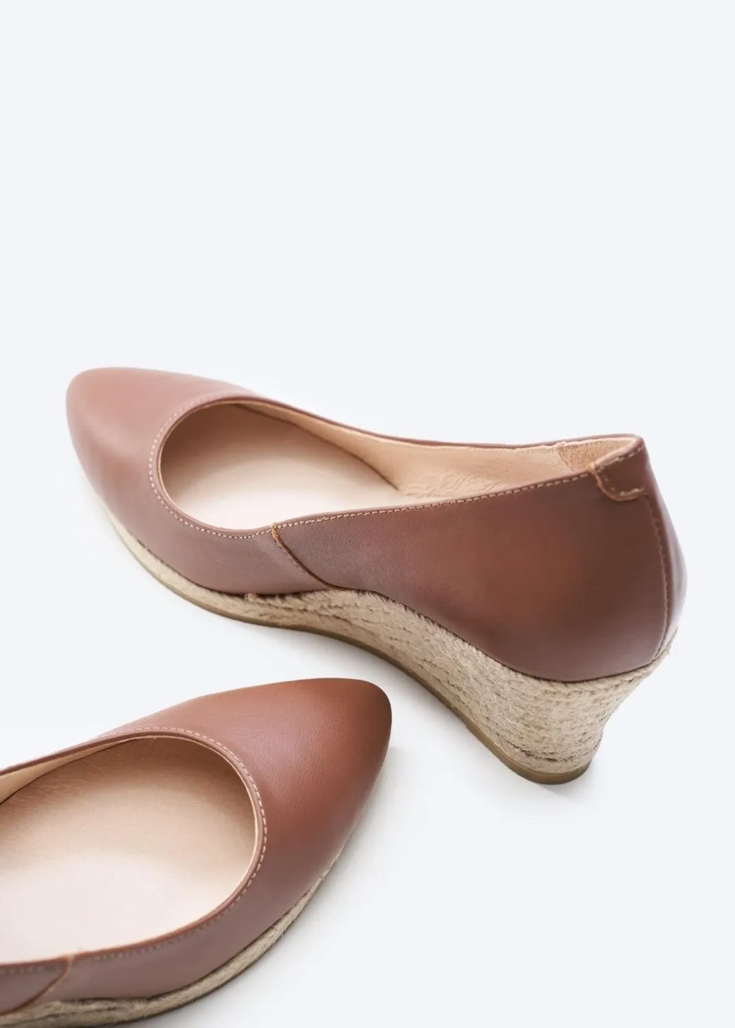 VISCATA Dunes Leather Wedge Pumps Handmade 2 ½”” Heel Women's Sandals with Leather Lined Canvas Upper 100% Natural Jute Midsole Soft Leather Inner Sole Cushion for All Casual Occasions