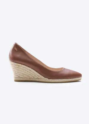 VISCATA Dunes Leather Wedge Pumps Handmade 2 ½”” Heel Women's Sandals with Leather Lined Canvas Upper 100% Natural Jute Midsole Soft Leather Inner Sole Cushion for All Casual Occasions
