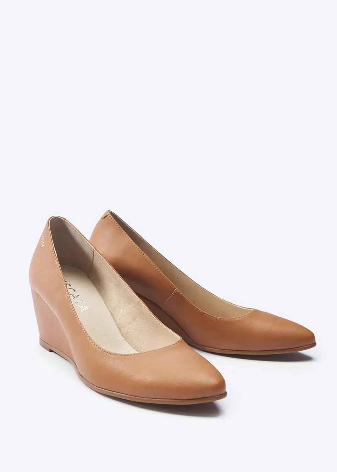 VISCATA Verona Women's Leather Wedge, Spain Handmade Casual Pump Comfortable Shoes with a Sturdy All Natural 2.5” Wedge. Made with Cushioned Leather Insole and Lined with Premium Leather