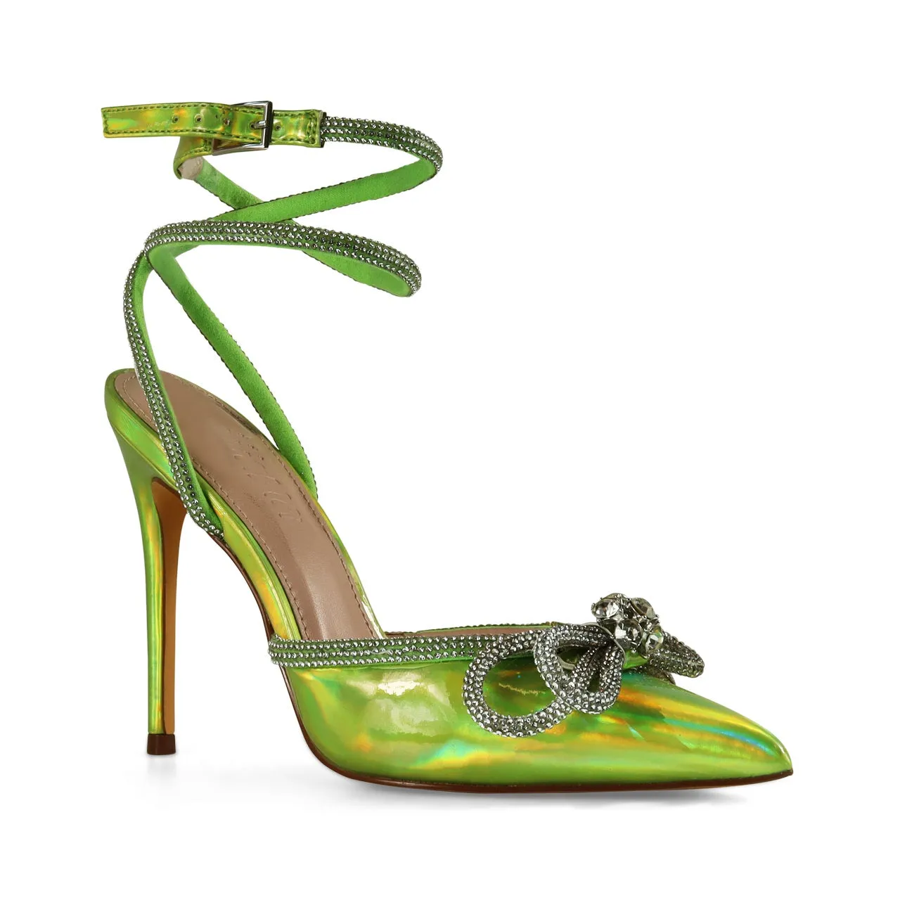 VITTO-67A RHINESTONE BOW PUMP HIGH HEEL