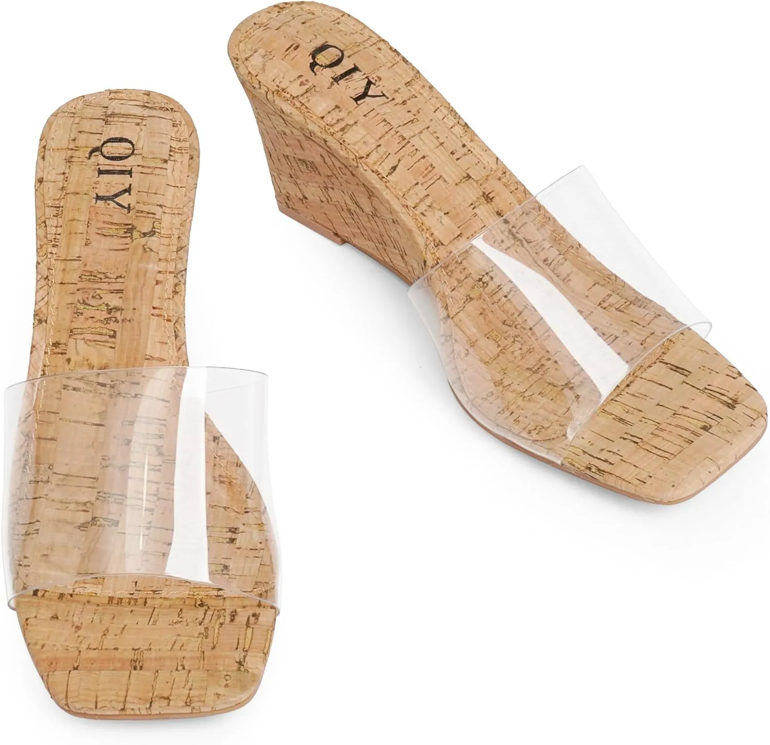 Wedge Sandals for Women Open Toe Wedge Heels for Women Square Toe Wedge Mules