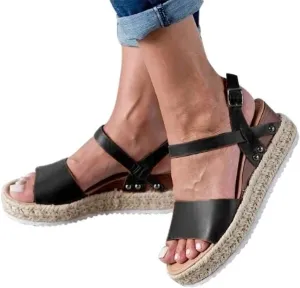 Wedge Sandals for Women Wide,2020 Fashion Wedge Ankle Buckle Sandals Summer Beach Sandals Open Toe Espadrille Platform