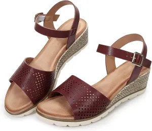 Wedges for Women Dressy, Women's Ankle Strap Sandals Platform Bee Pattern