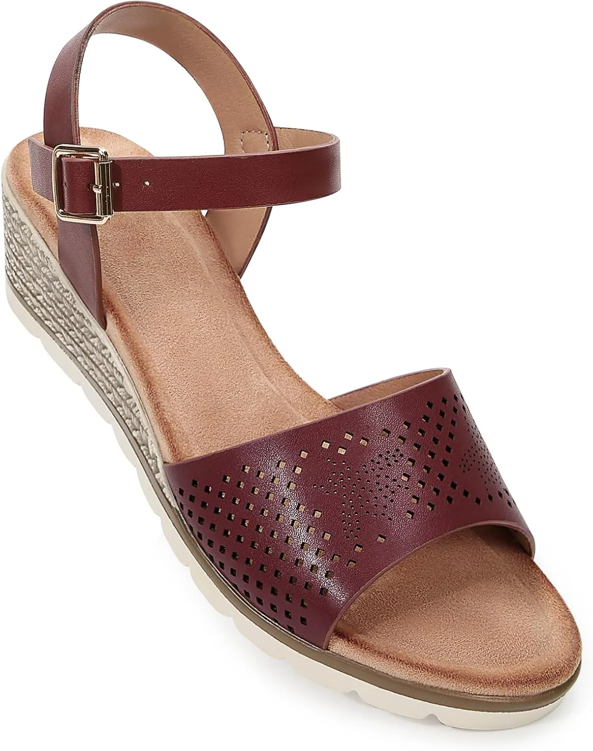 Wedges for Women Dressy, Women's Ankle Strap Sandals Platform Bee Pattern