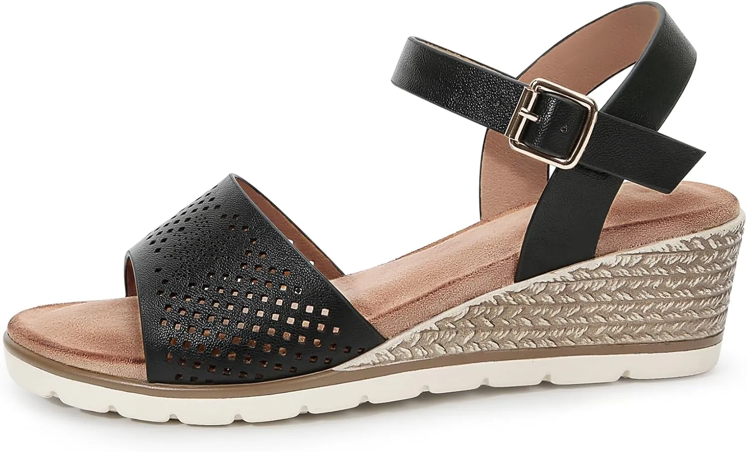 Wedges for Women Dressy, Women's Ankle Strap Sandals Platform Bee Pattern