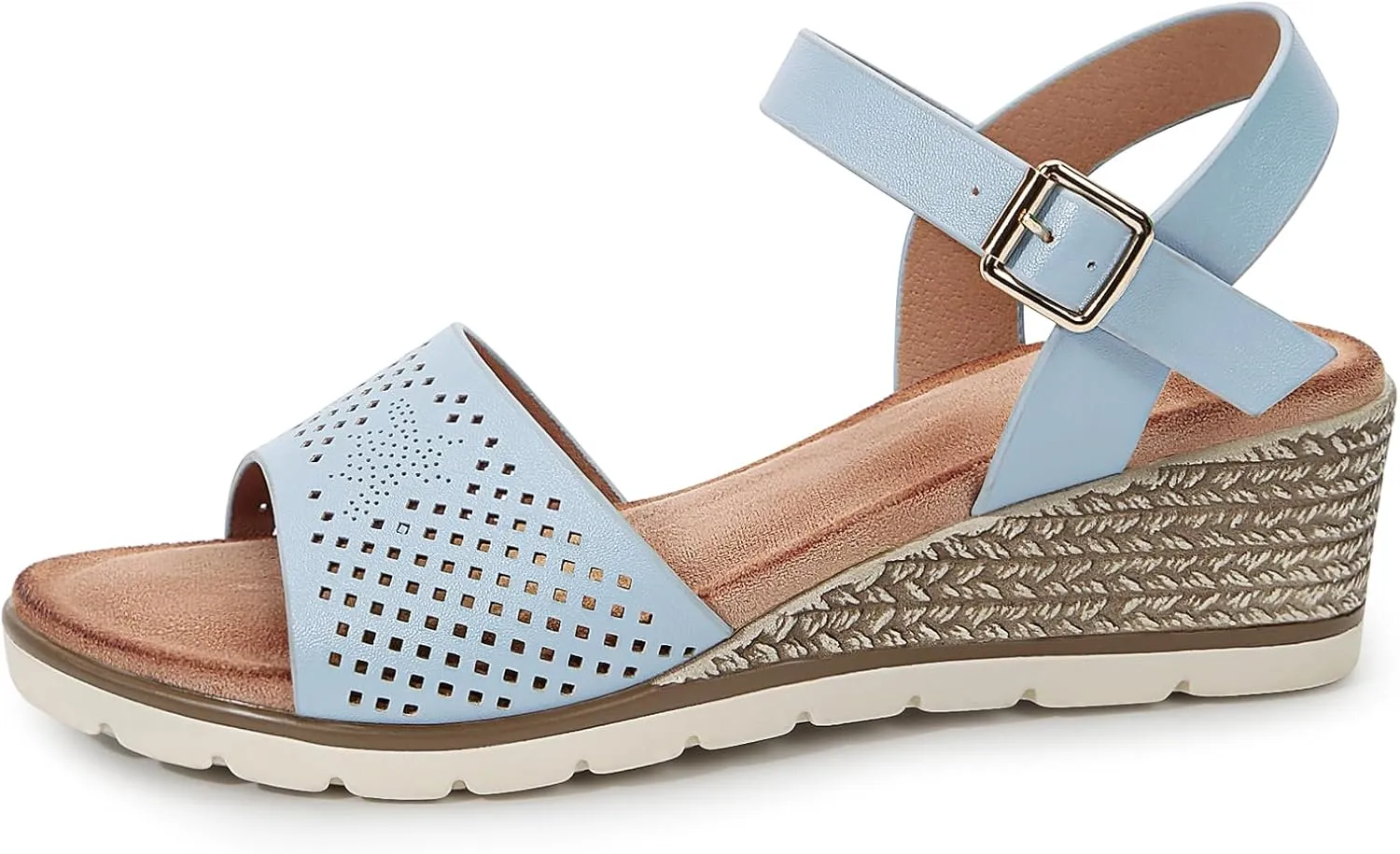 Wedges for Women Dressy, Women's Ankle Strap Sandals Platform Bee Pattern