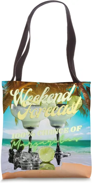Weekend Forecast 100% Chance Of Margaritas Retro Vintage Tote Bag