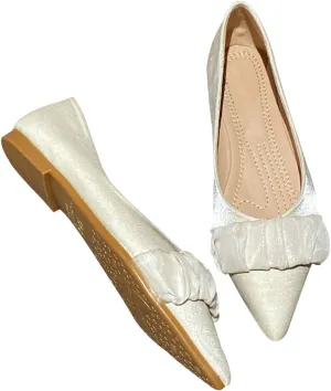 WENJIAZHIZHI Women's Satin Flats Wedding Dressy Shoes Elegant Slip-On Loafers Ballet Flats for Women Work Dressy Casual