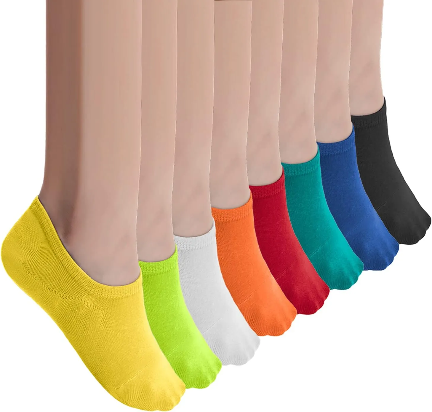 WHISPER DEER No Show Liner Socks Women - (Size 4-7/7-10/10-13) Low cut Invisible Cotton Sneaker Socks with Non Slip Grips