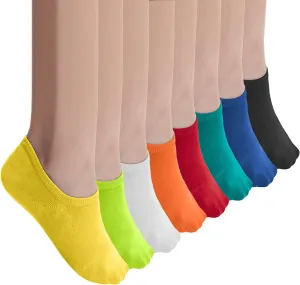WHISPER DEER No Show Liner Socks Women - (Size 4-7/7-10/10-13) Low cut Invisible Cotton Sneaker Socks with Non Slip Grips
