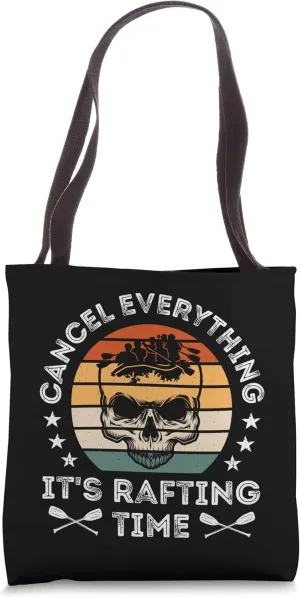 Whitewater Rafting Vintage Skull Retro Rafting Boat Rafts Tote Bag
