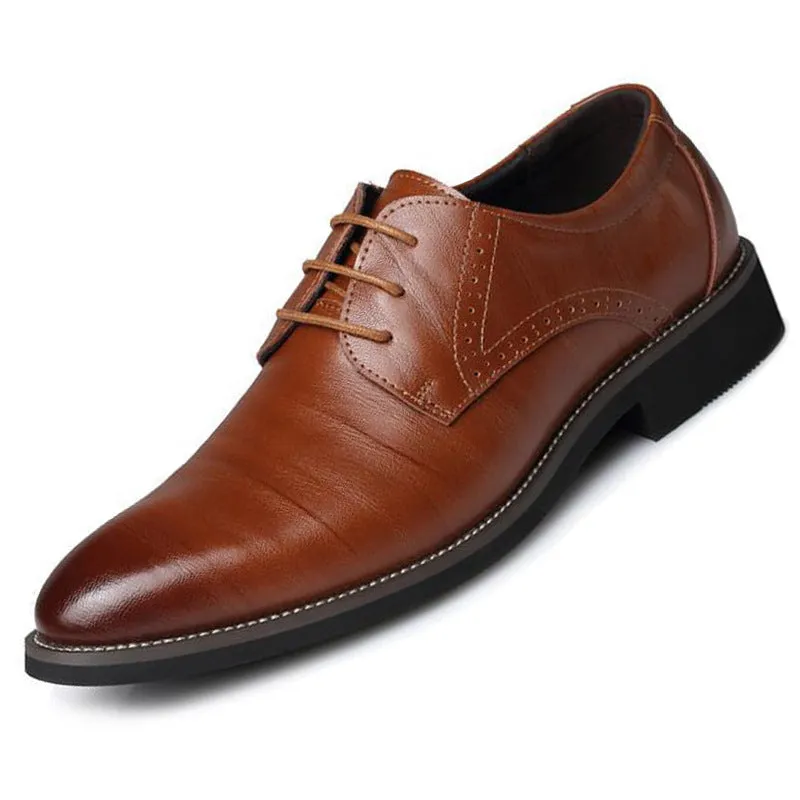 Wildking Men's British Pointed-Toe Retro Business Leather Shoes 2289