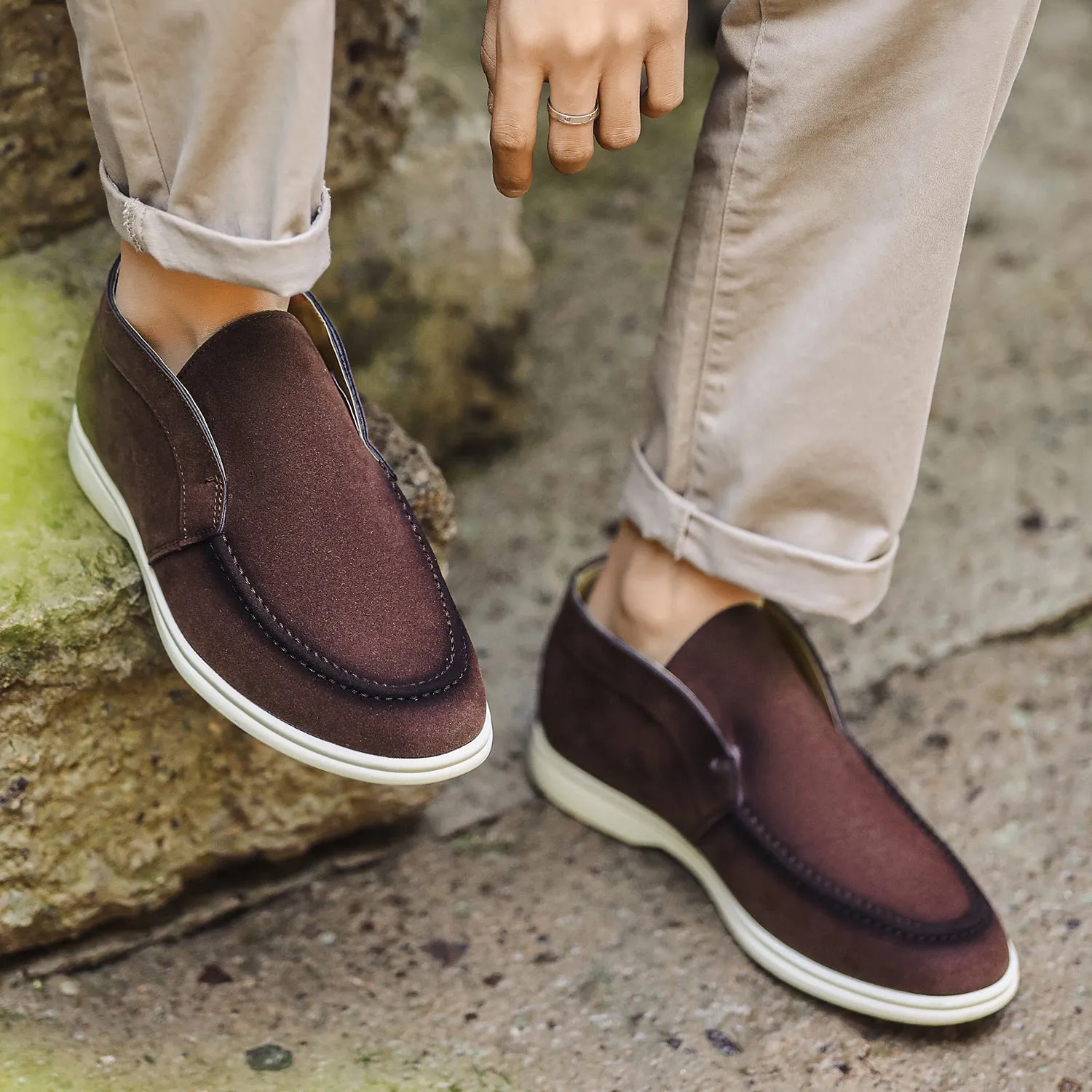 Wildking Men's Mid-Cut Round-Toe Loafers 6607