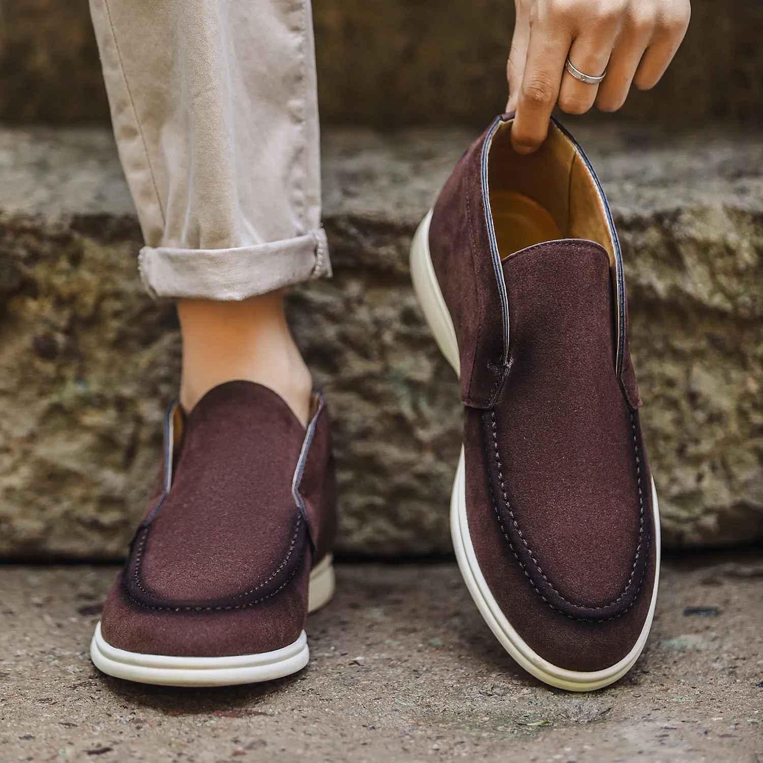 Wildking Men's Mid-Cut Round-Toe Loafers 6607