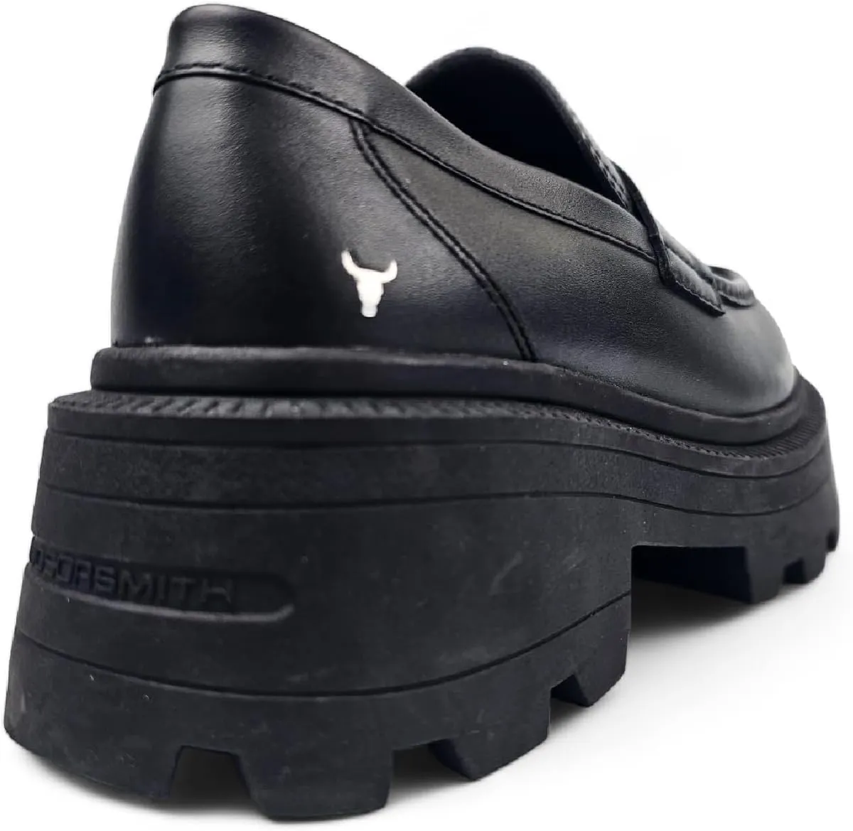 Windsorsmith Womens Black Leather Platform Chunky Loafers Shoes - True